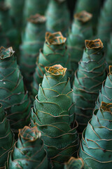 Poster - cones arranged in a wave-like pattern, creating a sense of motion and fluidity,