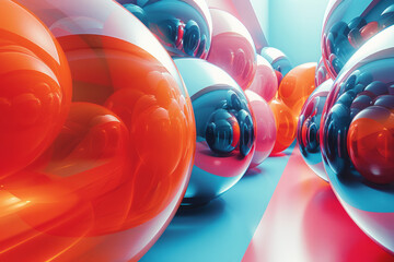 Poster - An abstract background with isometric oblate spheroids, creating a smooth, seamless pattern,
