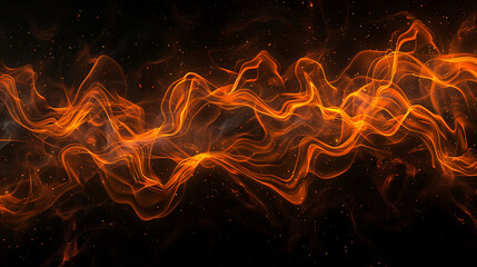 Dancings flames fire texture on black background for overlay on photo