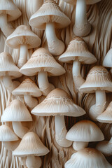 Leinwandbilder - Minimalist isometric mushrooms, with varying sizes and orientations,