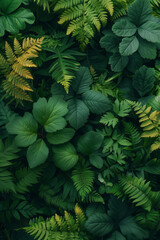 Leinwandbilder - Isometric ferns, with leaves arranged in a flowing, organic pattern,