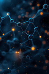 Poster - Isometric repeating pattern of simple molecule icons connected by lines, forming a network,