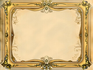 Formal certificate template with a gold decorative border