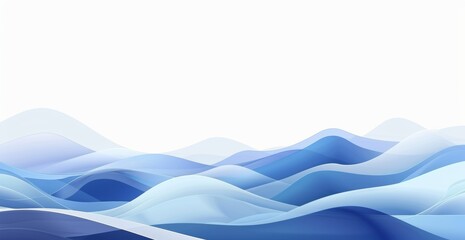 Poster - blue curved wave background vector presentation design with white space for text generative ai