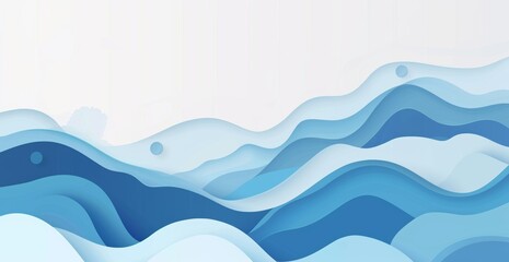 Poster - abstract blue wave background presentation design illustration with white space generative ai