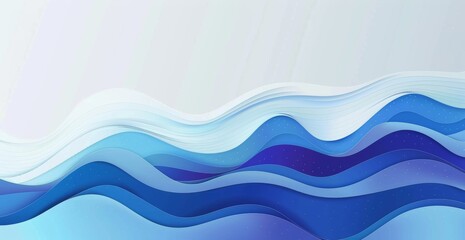 Poster - abstract blue wave background presentation design illustration with white space generative ai