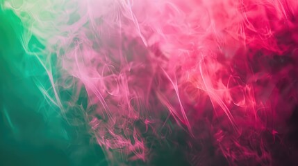 Poster - Iridescent pink and green color transitions on blurred abstract gradient background