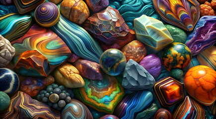 Wall Mural - discover the vibrant world of unique stones
