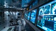 © Emiliia - Control room on a naval vessel with multiple monitors showing data and graphs. It is nighttime, and the environment is illuminated by screen lights.