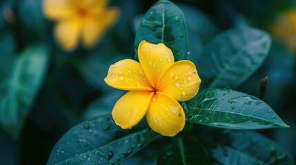 Angle of a yellow flower from a tropical region