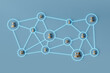 © Giada Canu/Stocksy - Network Concept with Wooden Figures on Blue