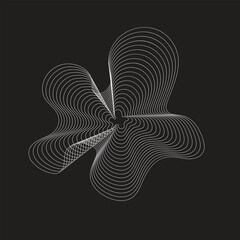 Aufkleber - dynamic lines and dots for background music. network design with particles. Radial sound wave curve with light particles. Music sound wave template. colors illustration for your album cover design.