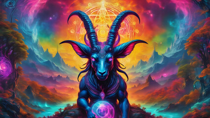 Baphomet, the evil goat headed figure, stands as a symbol of occultism and satanism, a powerful deity in the realms of alchemy and esoteric worship.