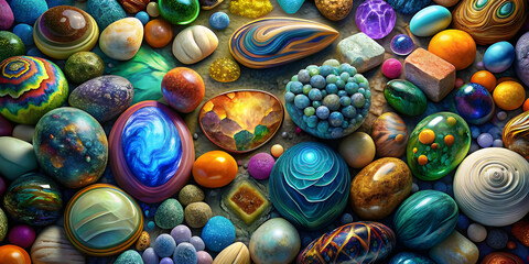 Wall Mural - discover the vibrant world of unique stones