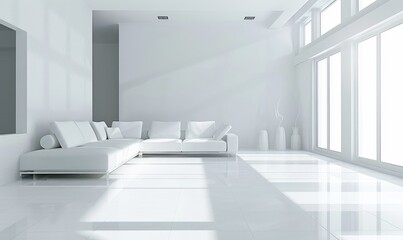 Wall Mural - Modern white minimalistic lounge