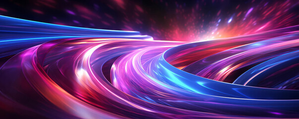 Wall Mural - dynamic multicolored abstract light streaks creating a vibrant and energetic effect, perfect for fut