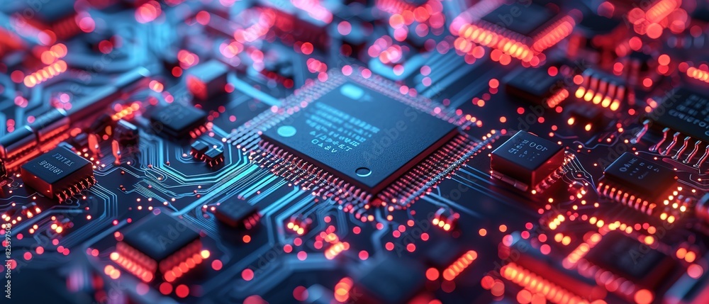 Circuit board. Technology background. Central Computer Processors CPU ...