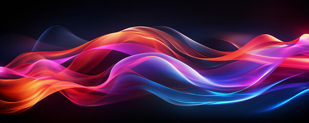 Wall Mural - abstract futuristic background for tech with swirling lines with fiery neon accents, demanding clear