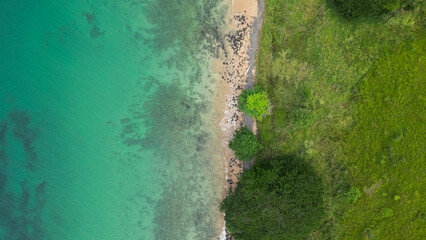 Sticker - Aerial view from the governor beach at Sao Tome.