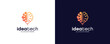 © PATELOT - Idea technology logo design, symbol brain with lamp, blub vector