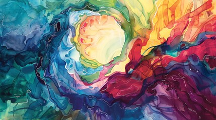 Poster - A vibrant abstract painting with swirling colors and dynamic shapes, creating an explosion of artistic expression and visual interest.