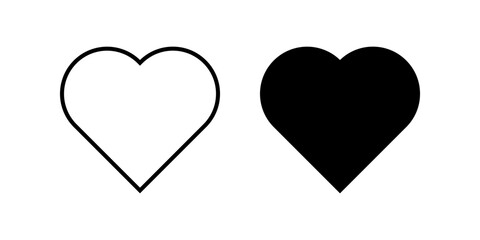 Heart icon set. for mobile concept and web design. vector illustration