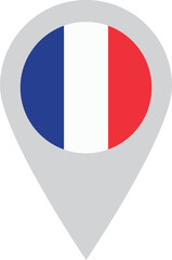 Poster - france map pin icon in trendy style . france flag map marker location pin icon vector