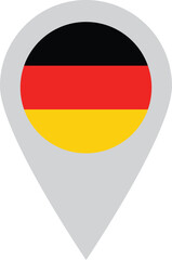 Poster - germany map pin icon isolated on white background . germany flag map marker location pin icon vector