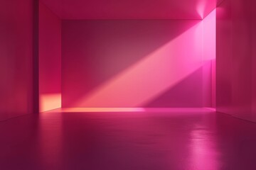 Poster - dark pink gradient background, empty room for product presentation Generative AI