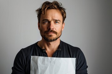 Man Holding Bag With Paper