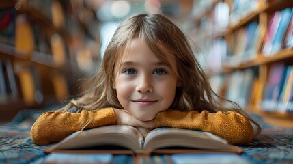 Wall Mural - girl reading a book