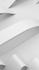 Poster - White folds of stripes on a surface animation. Deforming creased surface with soft light. Modern bright backdrop with wrinkles template in minimalistic style. Vertical video