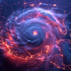 Wall Mural - Radar Satellite View of Hurricane