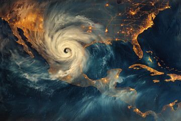 Wall Mural - Radar Satellite View of Hurricane