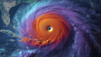 Wall Mural - Radar Satellite View of Hurricane