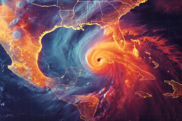 Wall Mural - Radar Satellite View of Hurricane