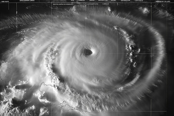Wall Mural - Satellite View of Hurricane