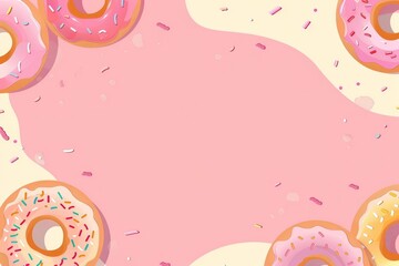 Wall Mural - Minimal blank template card for National Donut Day