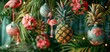 © N0X - Ornaments shaped like pineapples, flamingos, and palm trees
