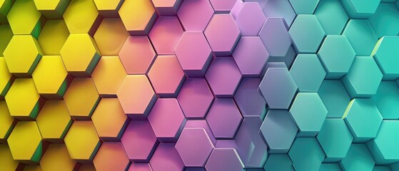 Canvas Print - Geometric Hexagon Background Modern Abstract Pattern design concept header web cover poster banner presentation template
