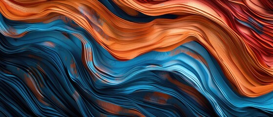Wall Mural - Abstract Acrylic Art Colorful Wave Pattern design concept header web cover poster banner presentation template