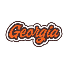 Wall Mural - Georgia hand made script font. Vector Georgia text typography design for tshirt hoodie baseball cap jacket and other uses vector	