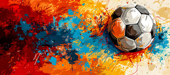 Wall Mural - Vibrant Celebration of Euro 2024 Dynamic Artistic Representation of Football Energy and Spirit for the European Championship EM 2024 Wallpaper Digital Art Poster Brainstorming Map Magazine Background