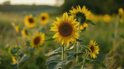 Poster - Sunflower field during the summer season