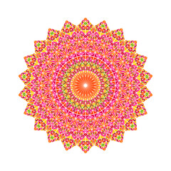 Poster - Colorful triangle tile mosaic mandala - abstract round circular ornamental vector illustration