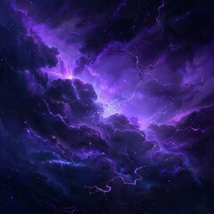 Wall Mural - background with dark purple clouds. purple electrical storm in a digital cloud for an energy concept