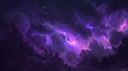Wall Mural - background with dark purple clouds. purple electrical storm in a digital cloud for an energy concept