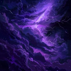 Wall Mural - background with dark purple clouds. purple electrical storm in a digital cloud for an energy concept