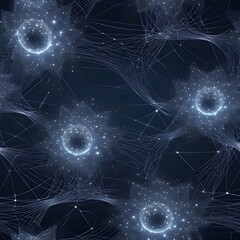 Canvas Print - abstract cosmic web: glowing nodes and filaments in digital artwork