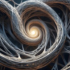 Wall Mural - Intricate Abstract Spiral with Radiant Center and Cosmic Background